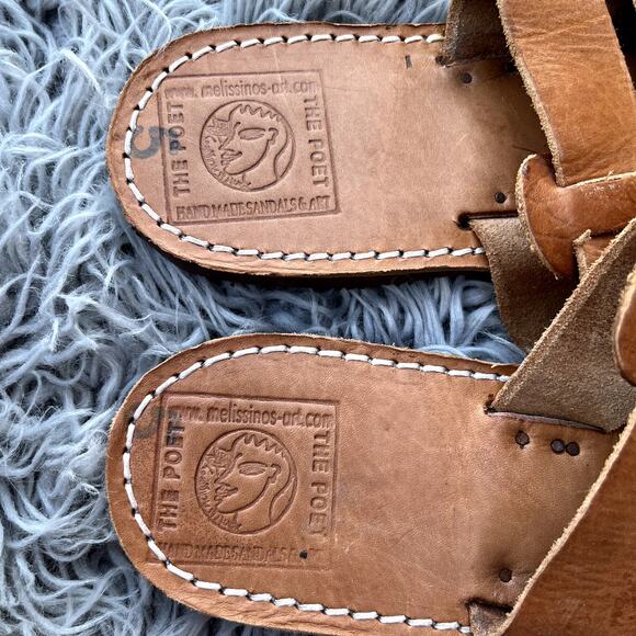 Melissinos Art The Poet Caesar Hand Made Leather Sandals Athens Greece Handmade - Picture 9 of 10